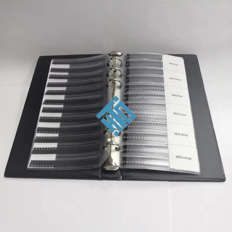 1200pcs SMD LED Sample Book 0402 0603 0805 1206 Red/Blue/Green/White/Yellow/Orange 24Values Light Emitting Diode Lamp Bead Kit