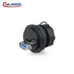 CNLINKO Waterproof USB 2.0/3.0 Connector – Industrial Electrical Receptacle, Data Transfer Female Socket for Harsh Environment