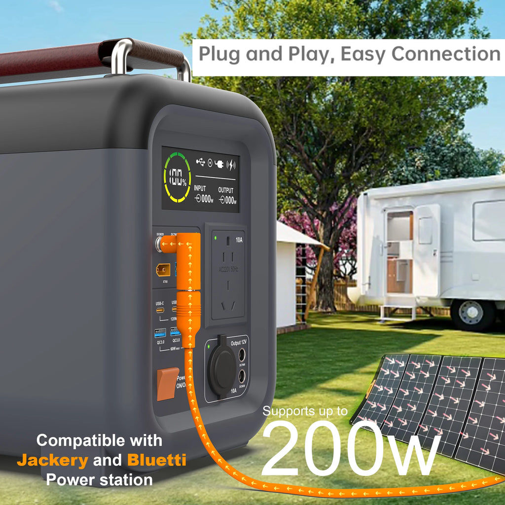 DC8020 to DC7909 Adapter  90 Degree Solar Panel Connector Adapter, DC8020 Female to DC7909 Male Connector