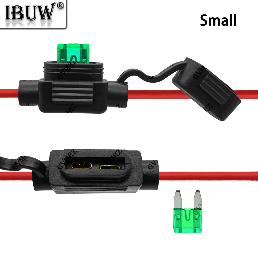 1Set 1A-40A Waterproof 32V Mini/Small/Medium Auto Fuse Holder 18/16/14/12/10AWG With Car Blade Fuse 3A 5A  10A 15A 20A 1A 7.5A