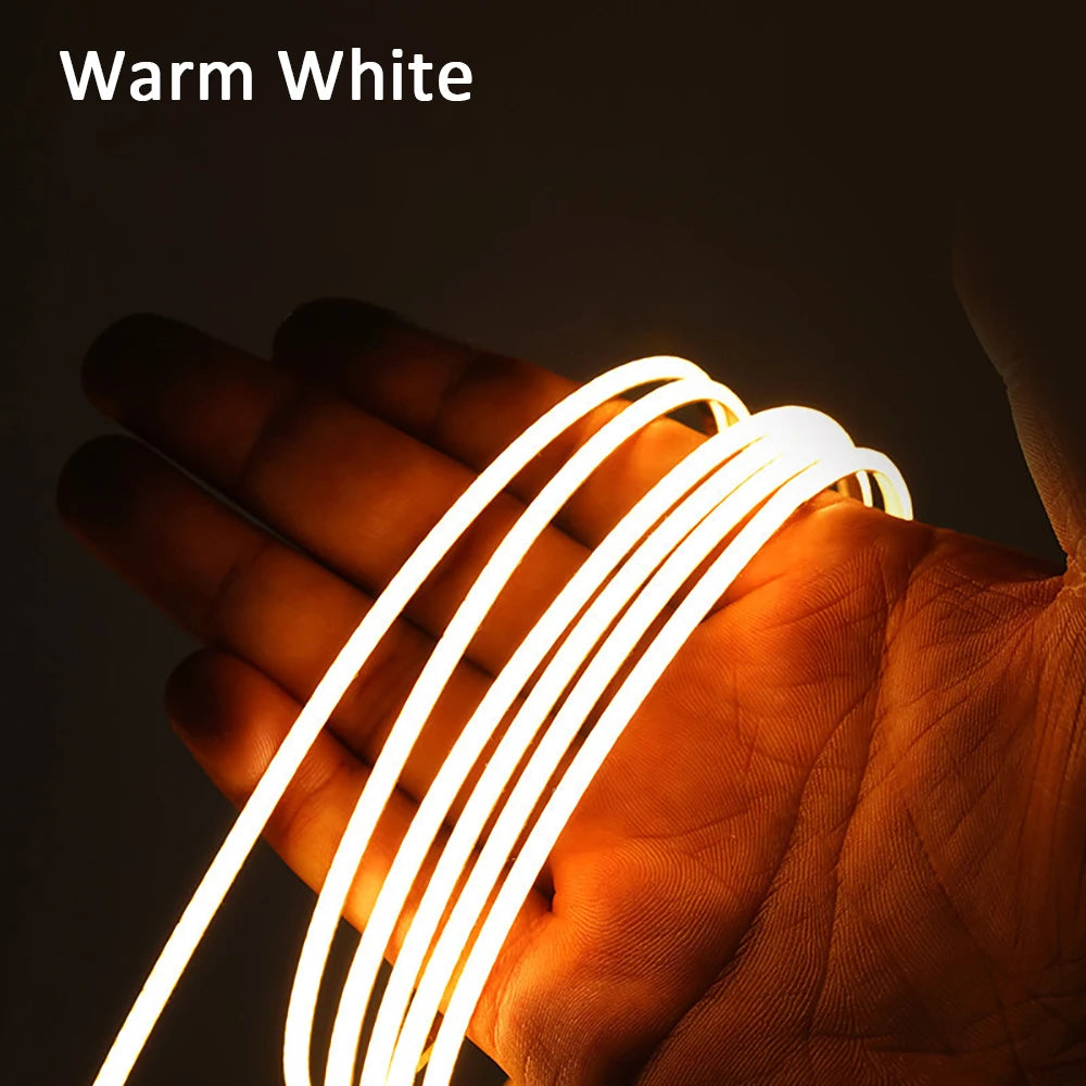 3mm Ultra Thin Led COB Strip USB 5V Flexible Led Strip Lights for Kitchen Room Cabinet Decor TV Mirror Backlight