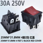 5pcs 30A 250V KCD2 KCD4 Rocker Switch DPST 4 Pin 6Pin Red Lighted 120V Rocker Toggle Switch ON Off Heavy Duty 22*29 High voltage
