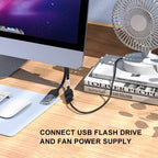 65W USB 1 to 2 Fast Charging Elbow Computer Extension Cord Flat Data Cable Mobile Phone Car Expander Carplay Splitter 10/20cm