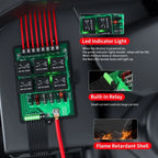 with 6 Way Relays and 14 x ATC/ATO Blade Fuses 12 Volt Fuse Box Relay Box Fuse Relay Box 12V Automotive Universal Fuse Panel