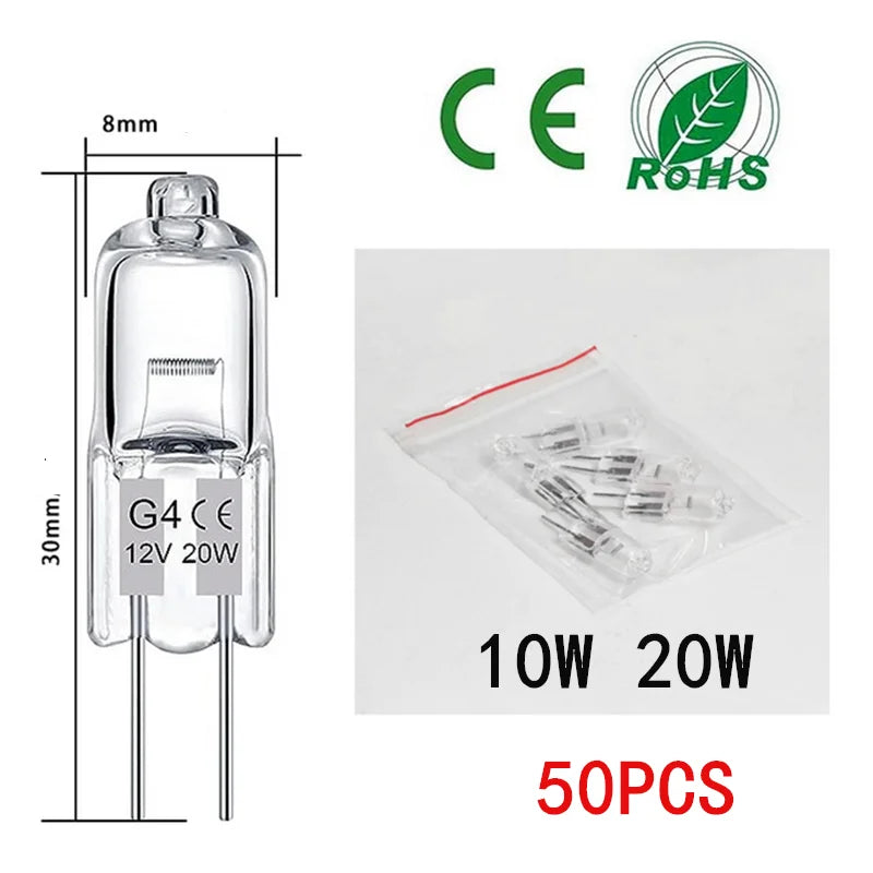 5/10/20/50PCS G4 12V 10W 20W LED Lamp Bulbs Inserted Beads Crystal Lamp Halogen Bulb Eco Halogen Light Bulbs Capsule