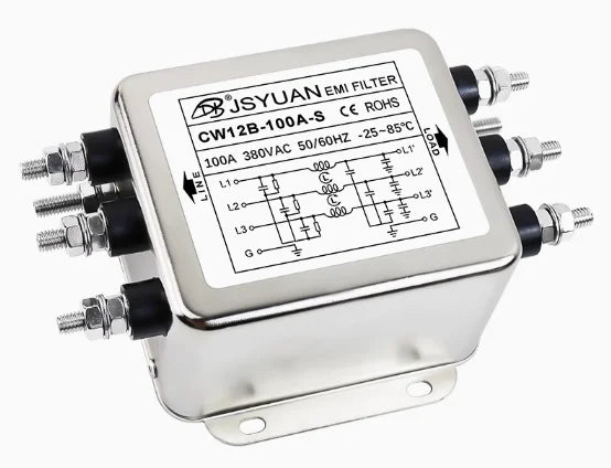 CW12B-100A-S  anti-interference AC 380V power filter EMI circuit audio purifier  Double-stage terminal table type 3Phase Interfe