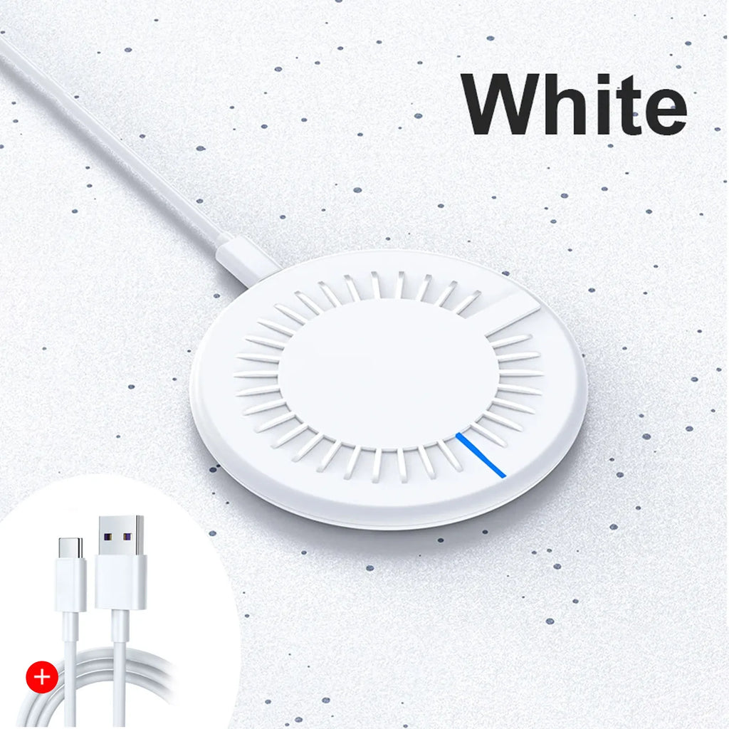 Phone Acrylic Metal Wireless Charger Station Led Light for iPhone 16 15 14 13 12 Pro Max Samsung S24 Xiaomi Mini Fast Charging
