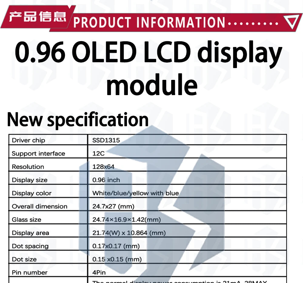 0.96 inch IIC Serial Yellow Blue OLED Display Module 128X64 I2C SSD1306 12864 LCD Screen Board GND VCC SCL SDA  for arduino
