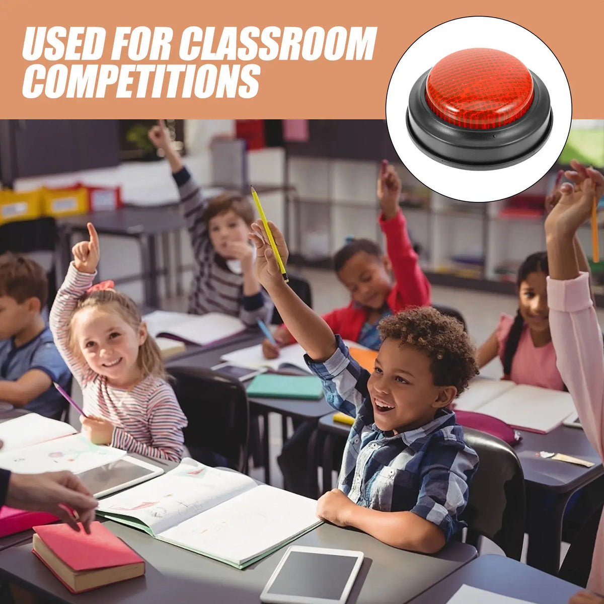 Quiz Buzzer Multifunctional Flash Bells Light Sound Interactive Game Buzzer for Classroom Family Learning