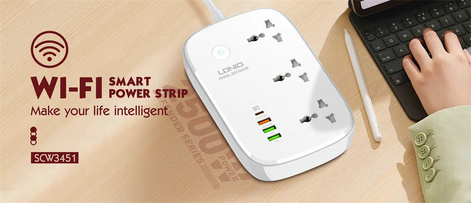 LDNIO Smart Plug Power Strip Tuya Wifi Remote Control Timer Socket Line Filter Smart Home Switch EU KR UK US Outlet USB Adaptor