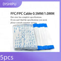 Cable plano Flexible de cinta FFC/FPC, 5PCS, 4//6/7/8/9/10/11/12/13/14/15/20-27P/ Pines, paso de 0.5 MM, 1.0 MM, tipo A longitud