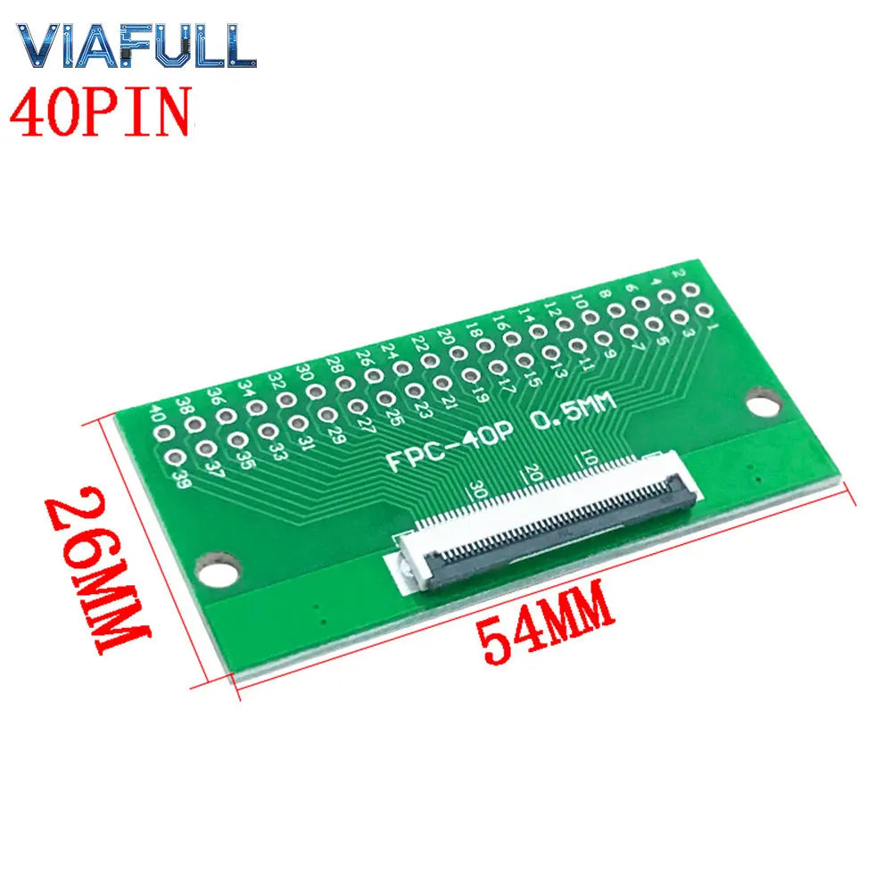 FC/FPC 6-80P to 2.54mm DIP Adapter Board 0.5mm Pitch Flexible Flat Cable Breakout PCB Soldered FR4 Double-Sided Converter Module