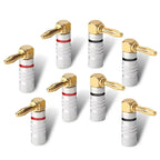 2PCS 4mm Banana Plug Right Angle 90 Degree Gold-Plated Video Speaker Adapter Audio  Banana Connectors