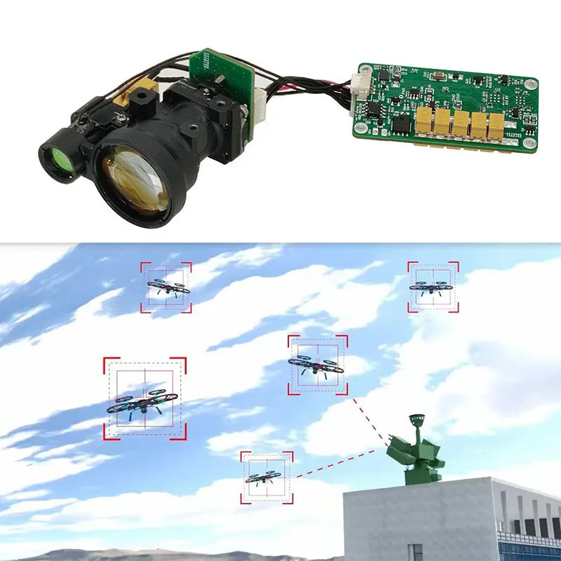 RS422 High-Stability Gyroscope Rangefinder Module 1535nm 115200bps 0.4mrad 4000m Laser Distance Sensor for UAS