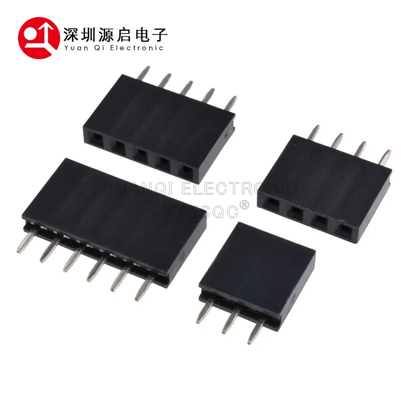2.54mm Single Row Straight Female Pin Header 0.1" PCB Socket Board Connector Pinheader 2/3/4/5/6/7/8/9/10/32-40Pin For Arduino