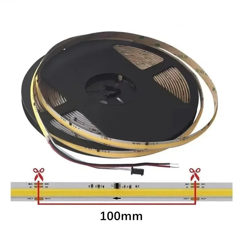 DC24V WS2811 COB LED Light Strip Kit 5M 10M 360LEDs/m Addressable Running Water Flowing Lamp With Wireless Controller Power Kit