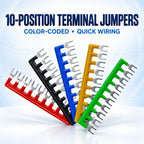 10/20/50/100PCS TB1512 / TBD-15A 12 Position Pre Insulated Fork Type Terminal TB Connection Strip Barrier Strip Jumper Connector