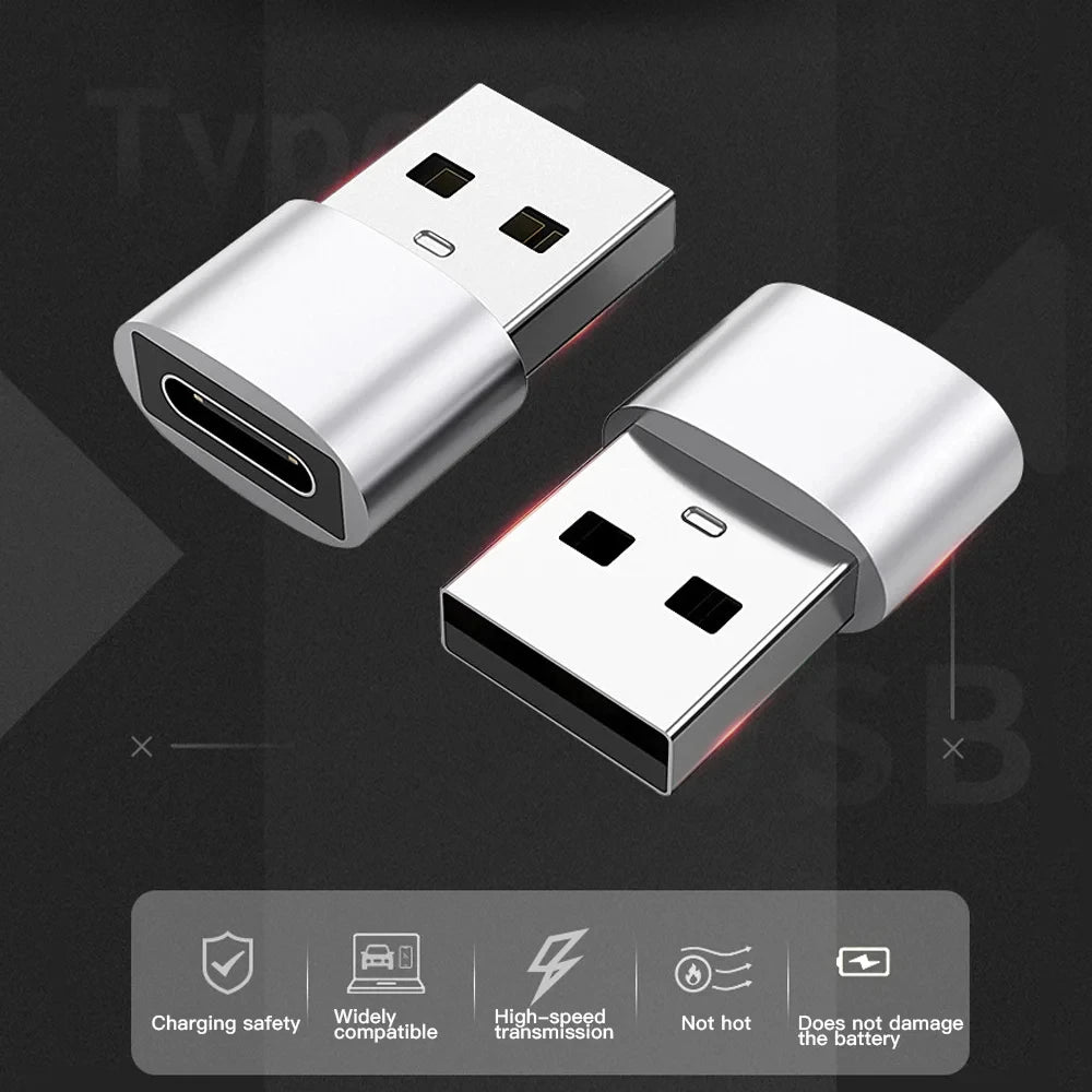 NNBILI 10Pack USB to USB C Adapter USBC Female to USB Male Super Fast Charging and OTG Converter For iPhone Xiaomi Huawei Laptop