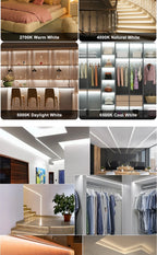 1-10M CCT 2700K-6500K Dimmable LED Strip 5mm 10mm COB LED Strip Light CCT Strip Tuya WiFi Controller Linear LED Tape With Dimmer