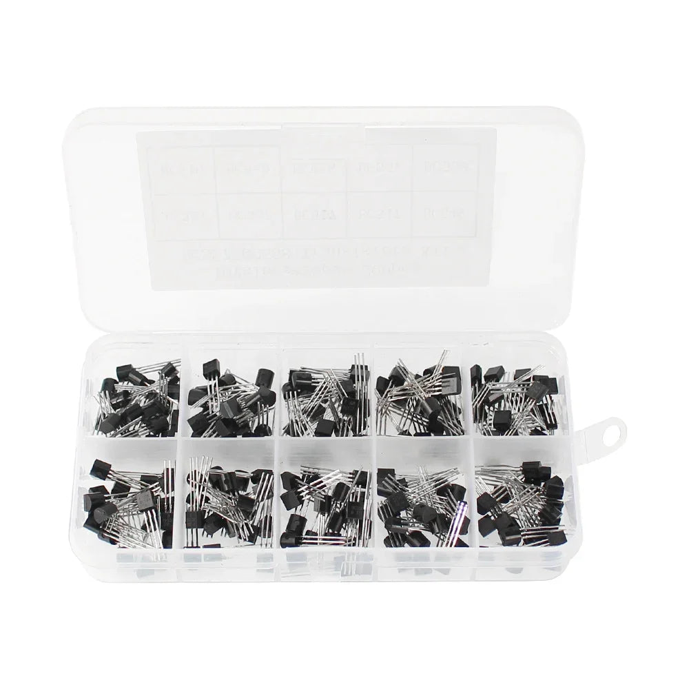 200/480/600/840PCS Transistor TO-92 Transistors Kit BC547 BC327 BC337 2N2222 3904 3906 C945 PNP/NPN Transistors with Box