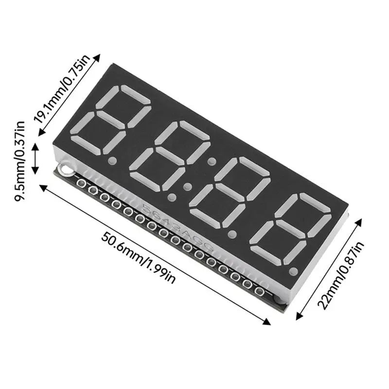 AC57-HT16K33 LED Display Module 4 Digit 7 Segment 0.56 Inch Time Clock Indicator Tube Module