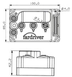 Fardriver ND72260 MiNi12 72V 260A BLDC Hall Sensor Programmable Small Controller For 1500W Electric Motorcycle Scooter
