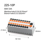 1PC 225 Series Fixed Modular Wire Connectors Compact Splicing Lighting Push-in Multi Link Terminal Block 1 In Multiple Out