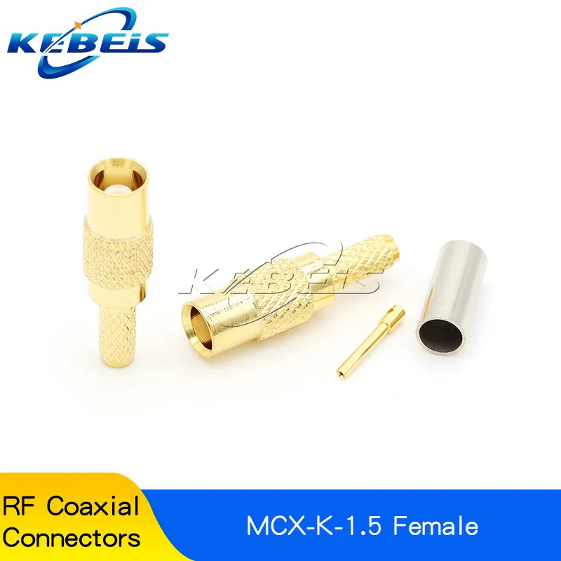 2PCS MCX-JW-1.5 Male Head MMCX-J-K-1.5 MCX MMCX Connector MMCX-JB2 Crimping RG316/405 Feeder Connector Right Angle Elbow
