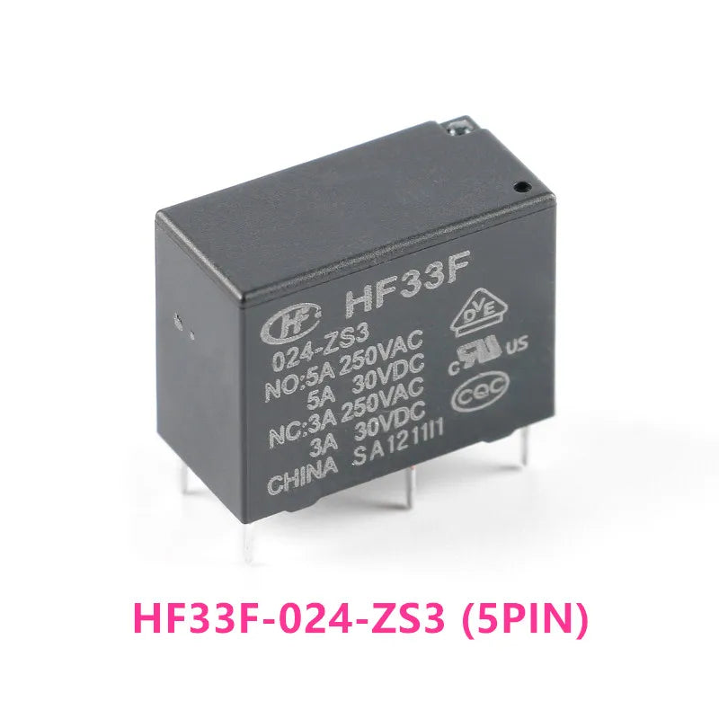 5Pcs New Relay HF33F JZC-33F-005 012 024-HS3 ZS3 HF33F-012-ZS3 4PIN 5PIN 5A 5V 12V 24V Power Relays