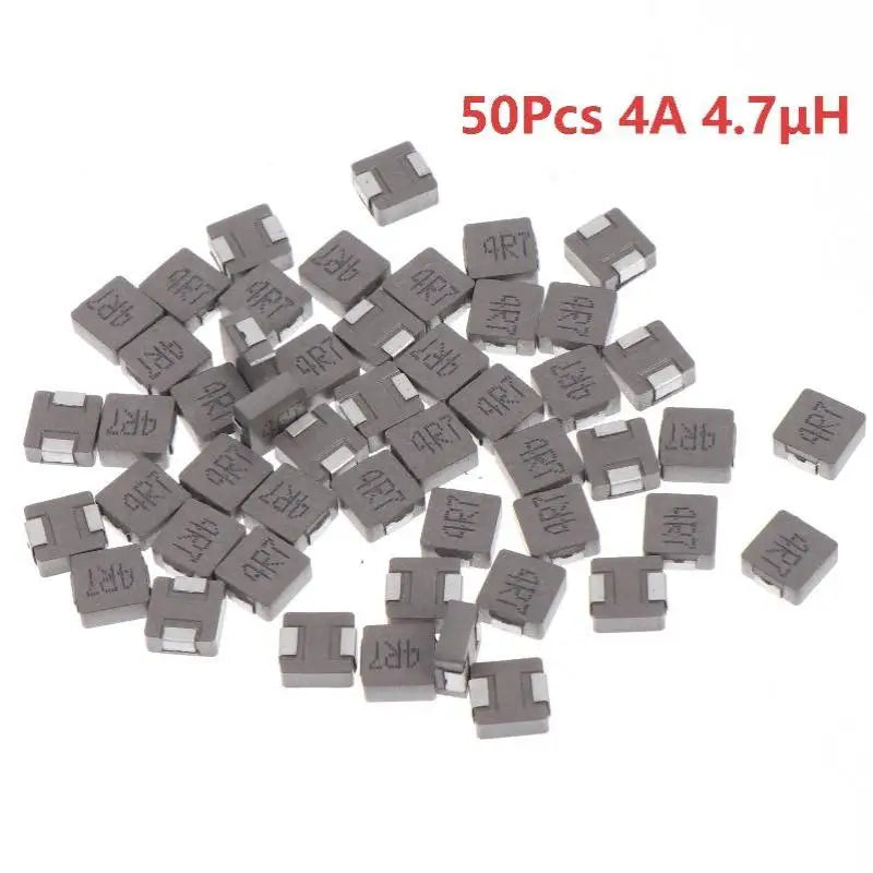 50Pcs 1uH 2.2uH 4.7uH Integrated Mold SMD Inductor High Current Inductors For PCB Circuit Electronic Power Supply Repair