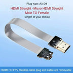 HDMI-compatible FPV-HDMI FFC-HDMI Ribbon Cable 90 Degree Mini/Micro-HDMI to Standard-HDMI Flexible Wire FPV Aerial 5cm 10cm 20cm