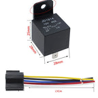 5Pcs Automotive Relay 12V or 24V 5Pin 40A Car Relay with Black Red Copper Terminal Auto Relay Socket SPDT Harness Cable