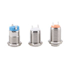 12mm metal push button waterproof nickel plated brass button switch Latching/self-locking/fix high/flat head on-off NO LED