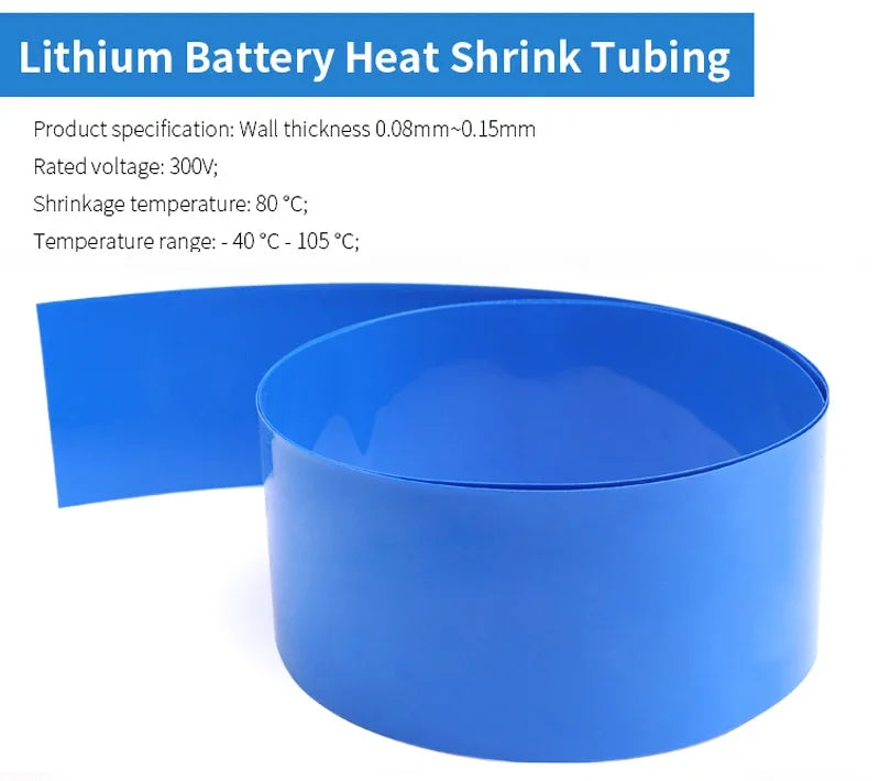 2/5/10/50m Width 85mm PVC Heat Shrink Tube Insulated Film Wrap Protection Case Wire Cable Sleeve Lithium Battery 18650 Pack