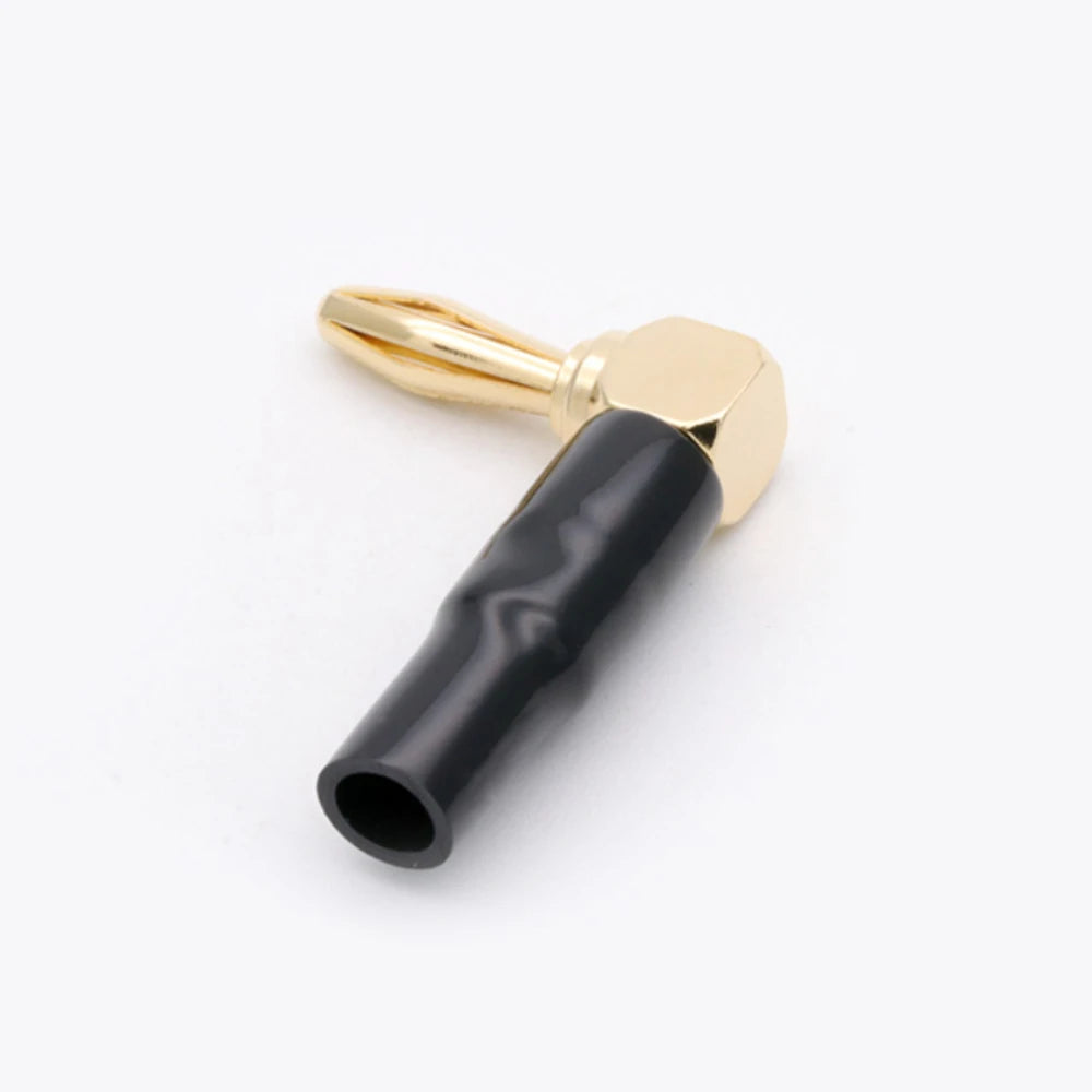 20PCS 4mm L-shaped Right Angle Banana Plug Soft Plastic Shell 90 Degree Banana Connector Red Black for Audio Video Speaker