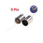 5/20/50/200 pcs Mini Din Plug Male Connector 3 4 5 6 7 8 9 Pin PCB mount Straigh Machined Header Gold Plated Pins Board Solder