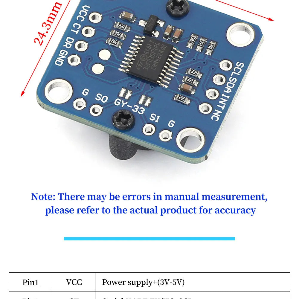 Javino GY‑33 Sensor Module TCS34725 Color Recognition Sensor Replace TCS230 TCS3200 Color Detection Module