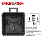 12V Relay with Harness Waterproof Relay 12V 30/40 AMP 5 Pin SPDT 14 AWG DC 12 Volt Relay Socket Kit Bosch Style for Automotive
