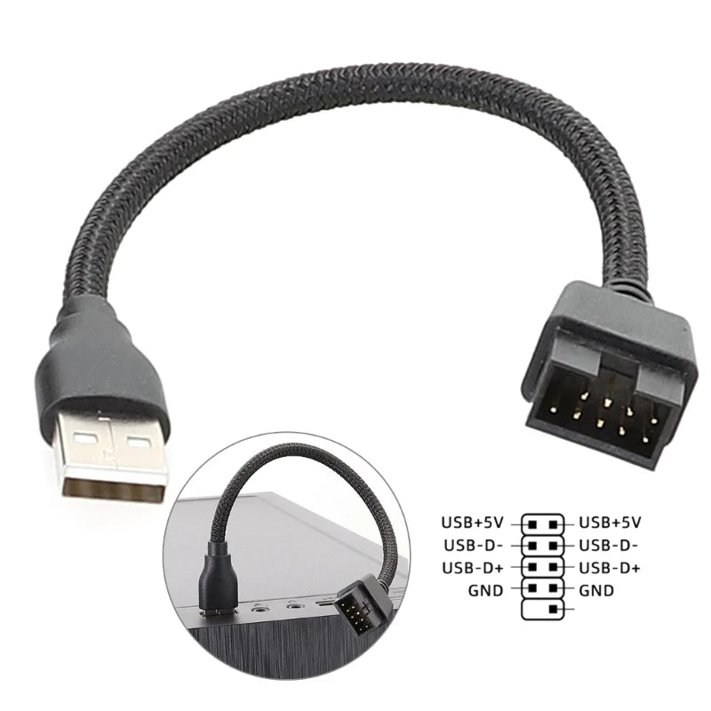 Usb A Male To 9-Pin 9pin Motherboards Built-In WaterCooled Data To Extension Y3ND
