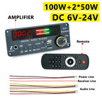KEBIDU 200W Amplifier Bluetooth 5.3 MP3 Decoder Board Hands-free Car Wireless MP3 Player Mic USB TF FM Radio TWS Music Player