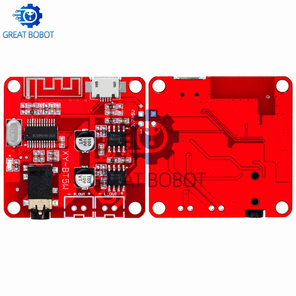 ‌XY-BT5W Bluetooth 4.2 Audio Module - 3.7-5VDC 5W×2 Stereo Amplifier Board w/A2DP & Auto Pairing for Portable