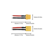 5Pairs XT60 Male Female Connector with 50mm 14AWG Silicone Wire Cable for RC Drone Quadcopter Car Boat Lipo Battery ESC