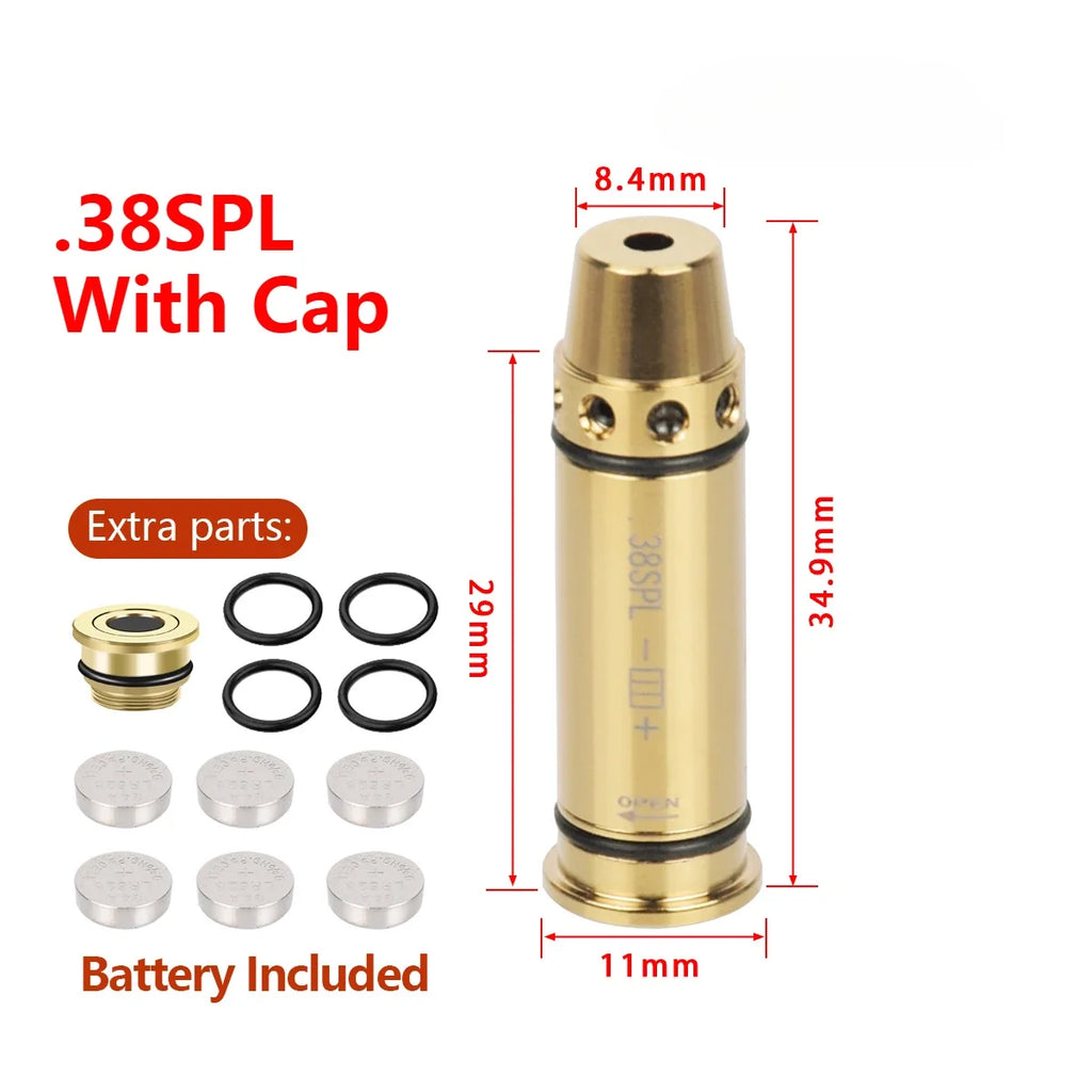 Tactical 9mm Red Dot Laser Training Bore Sight 9x19mm/380ACP/40S&W/223Rem Laser Training Bullet Dry Fire Laser Trainer Cartridge