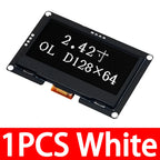 GREAT IT  2.42" 2.42 inch LCD Screen White BLUE 128x64 OLED Display Module IIC I2C SPI Serial for C51 SPD0301