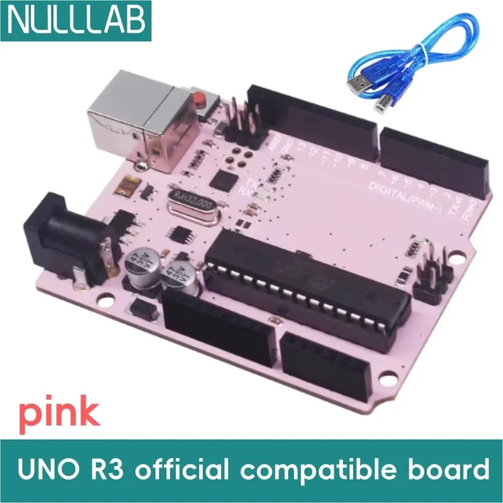 Compatible with Arduino Uno R3 Development Board ATmega328P Microcontroller Module Main Control Board Multicolor USB-B Cable