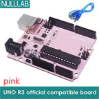 Compatible with Arduino Uno R3 Development Board ATmega328P Microcontroller Module Main Control Board Multicolor USB-B Cable