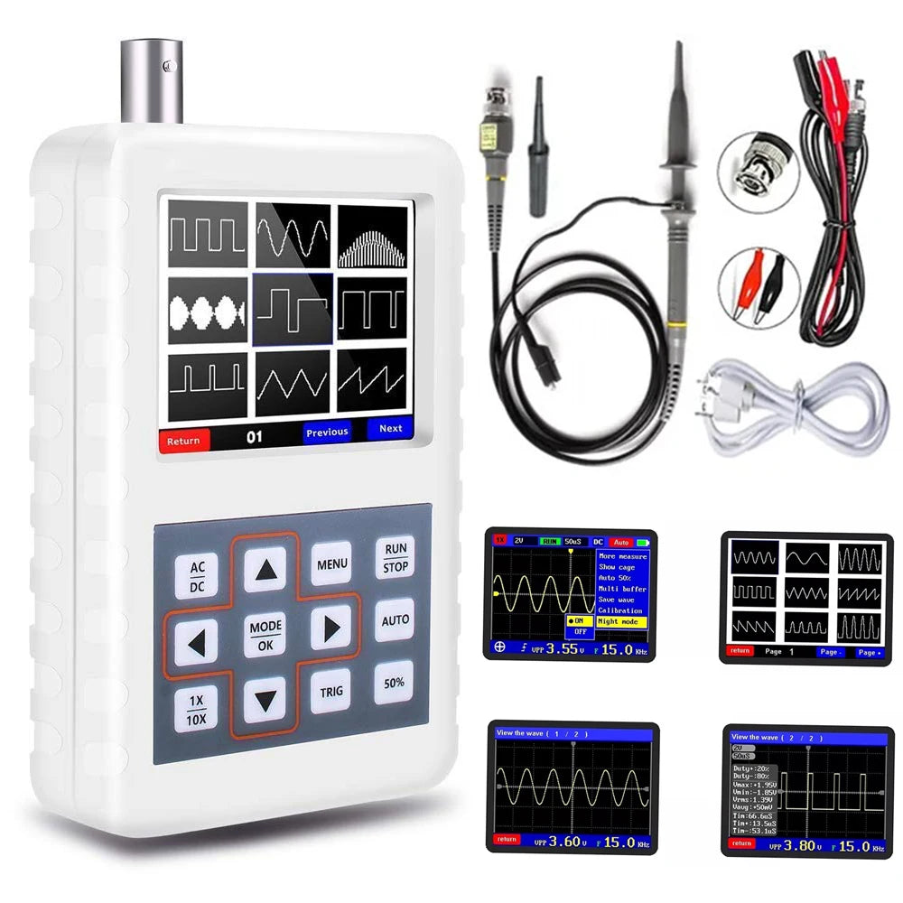 DSO PRO Handheld Digital Oscilloscope Portable Palm Size Oscillograph 5M Bandwidth 20MS/s Sampling Rate with P6100 BNC Probe