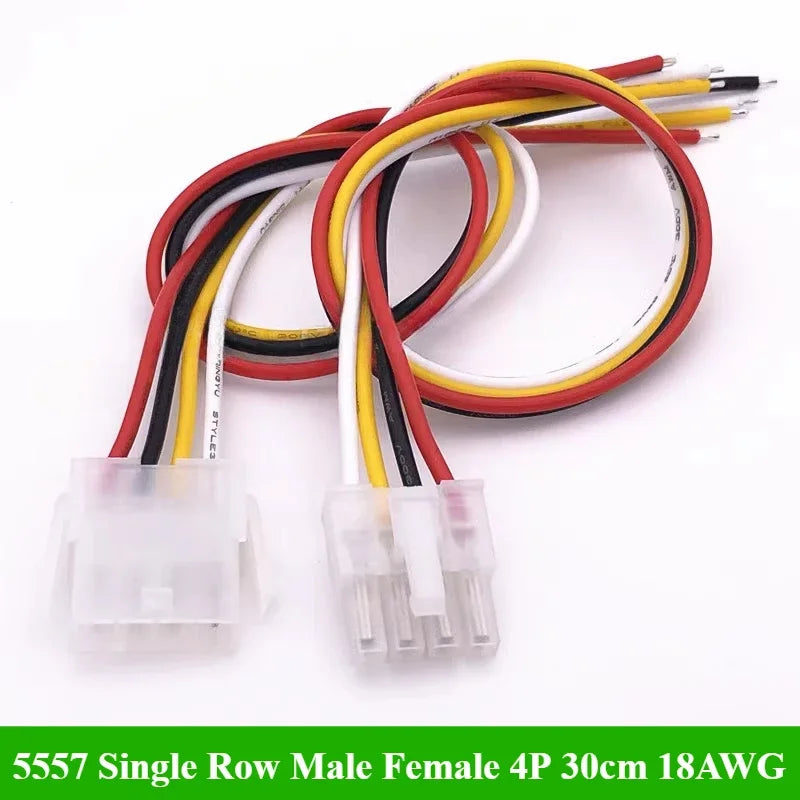 1/5/10Set Mini-Fit 4.2mm Automobile Harness Connector 5557 Single Row 2/3/4/5/6P Male Female Plug Socket Wire Length 30cm 18AWG