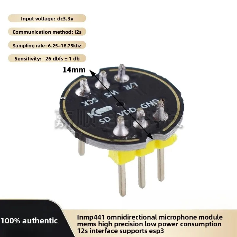 INMP441 Omnidirectional MEMS Microphone Module High Precision Low Power I2S Interface for ESP32