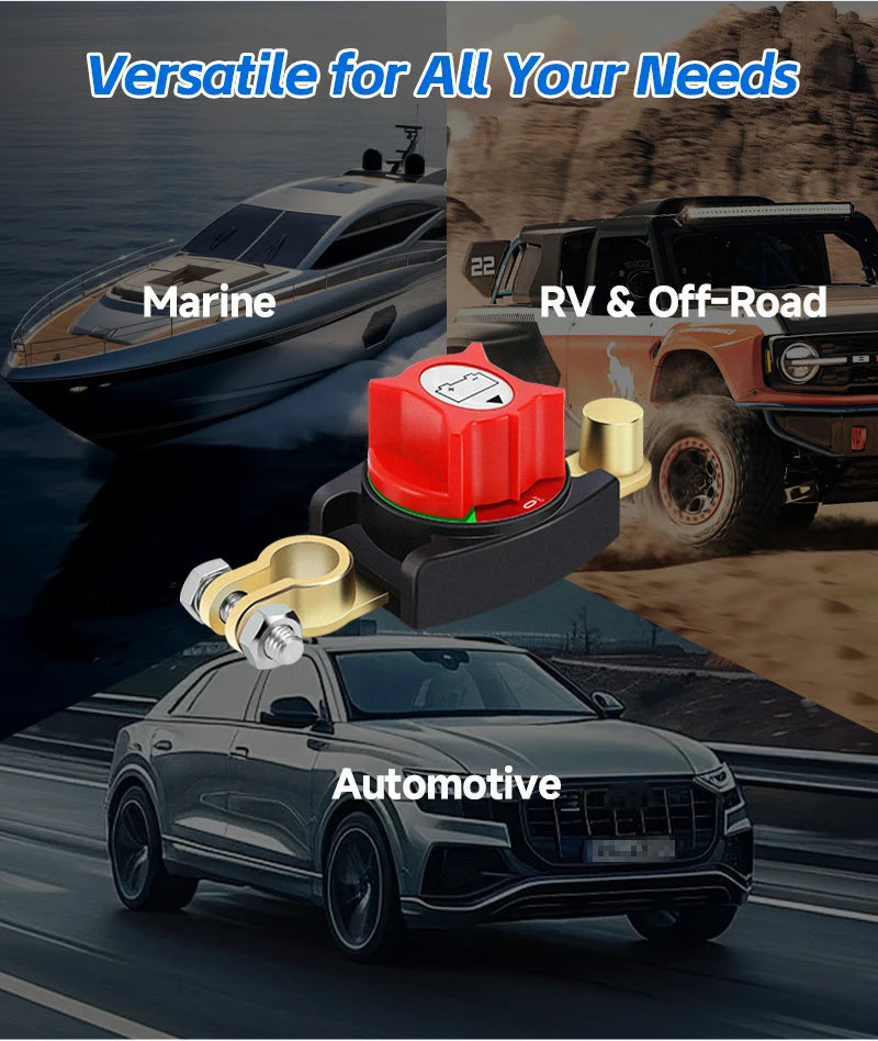 12-48V Car Isolator Disconnect Rotary Switch 275A On/Off Battery Power Cut Master Switch Disconnect Isolator for Car RV Boat